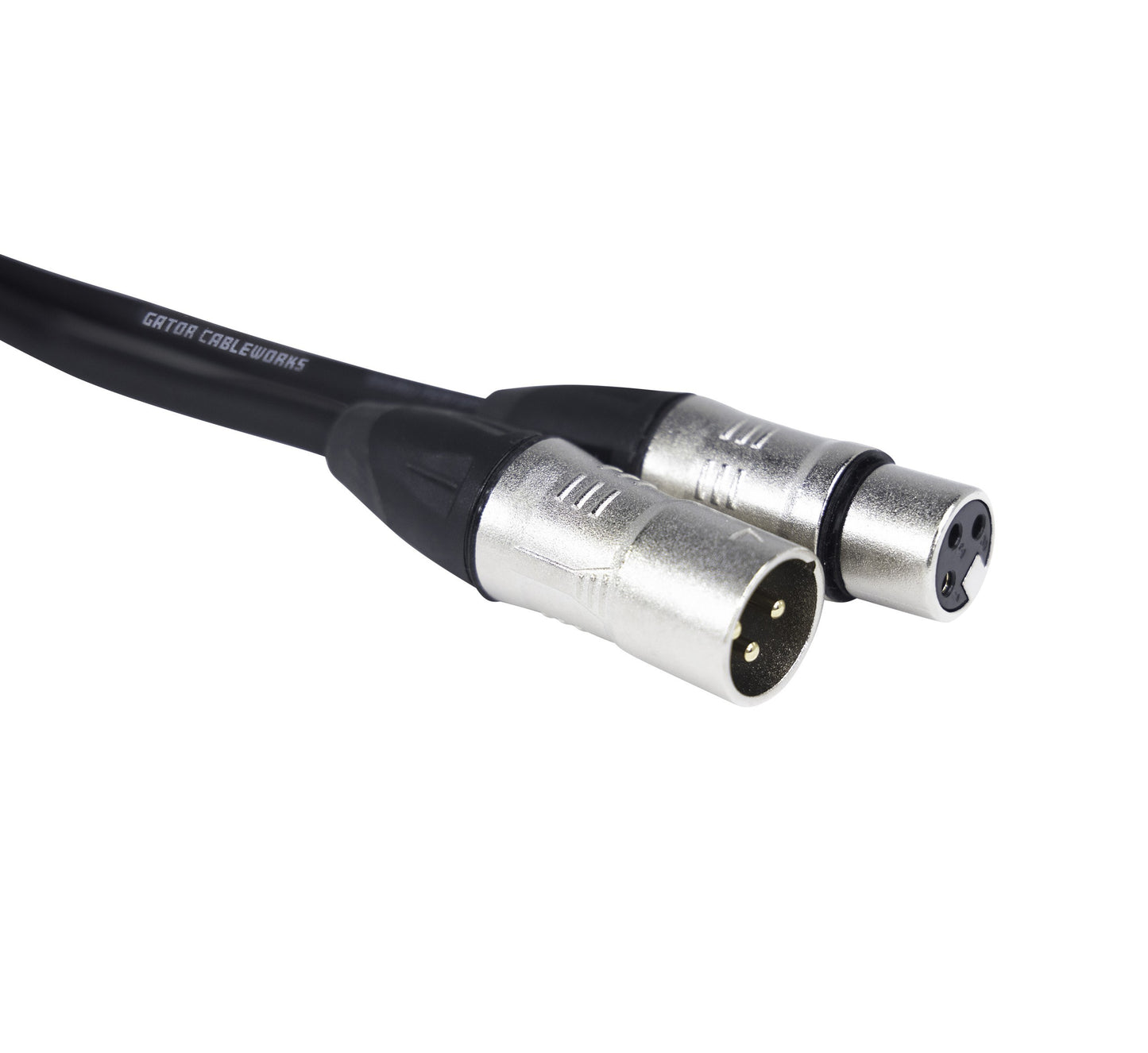 Gator Cableworks 50 foot XLR cable with XLRM and XLRF displayed.
