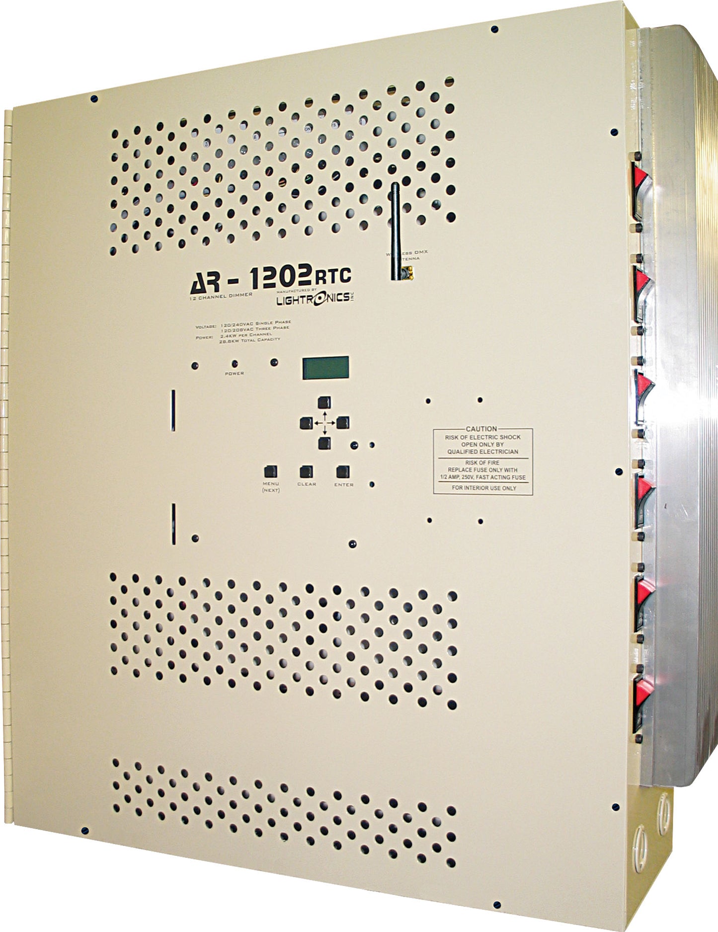 AR1202 12 Channel 2400W Wall-Mount Dimmer.