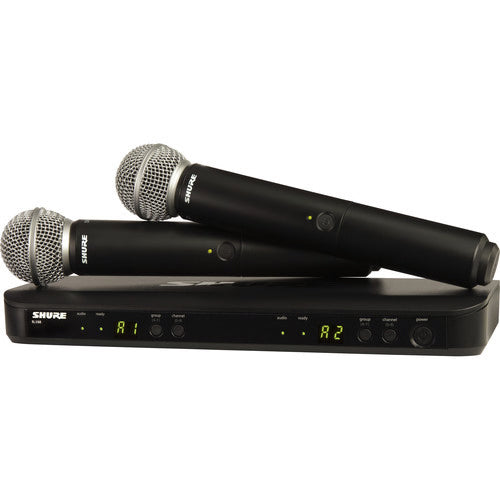 Shure BLX288 and SM58 Dual Handheld Wireless Microphone Combo.