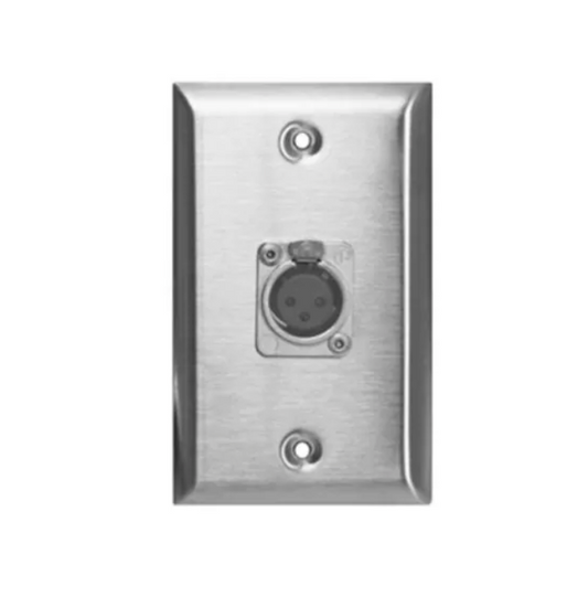 Wall Plate w/Mic Connector (F) - Single