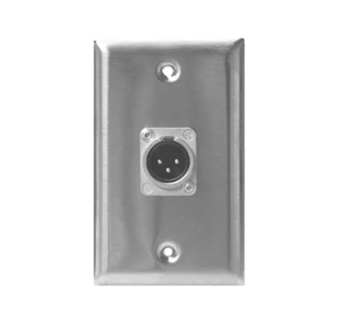 Wall Plate w/Mic Connector (M) - Single