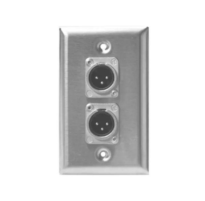 Wall Plate w/Mic Connectors (M) - Double